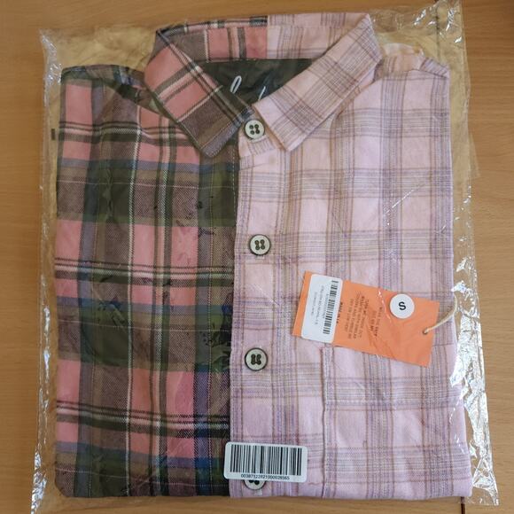 LA DETRESSE Scorpio Flannel plaid colorblock button down up shirt Size S NEW - Picture 8 of 9